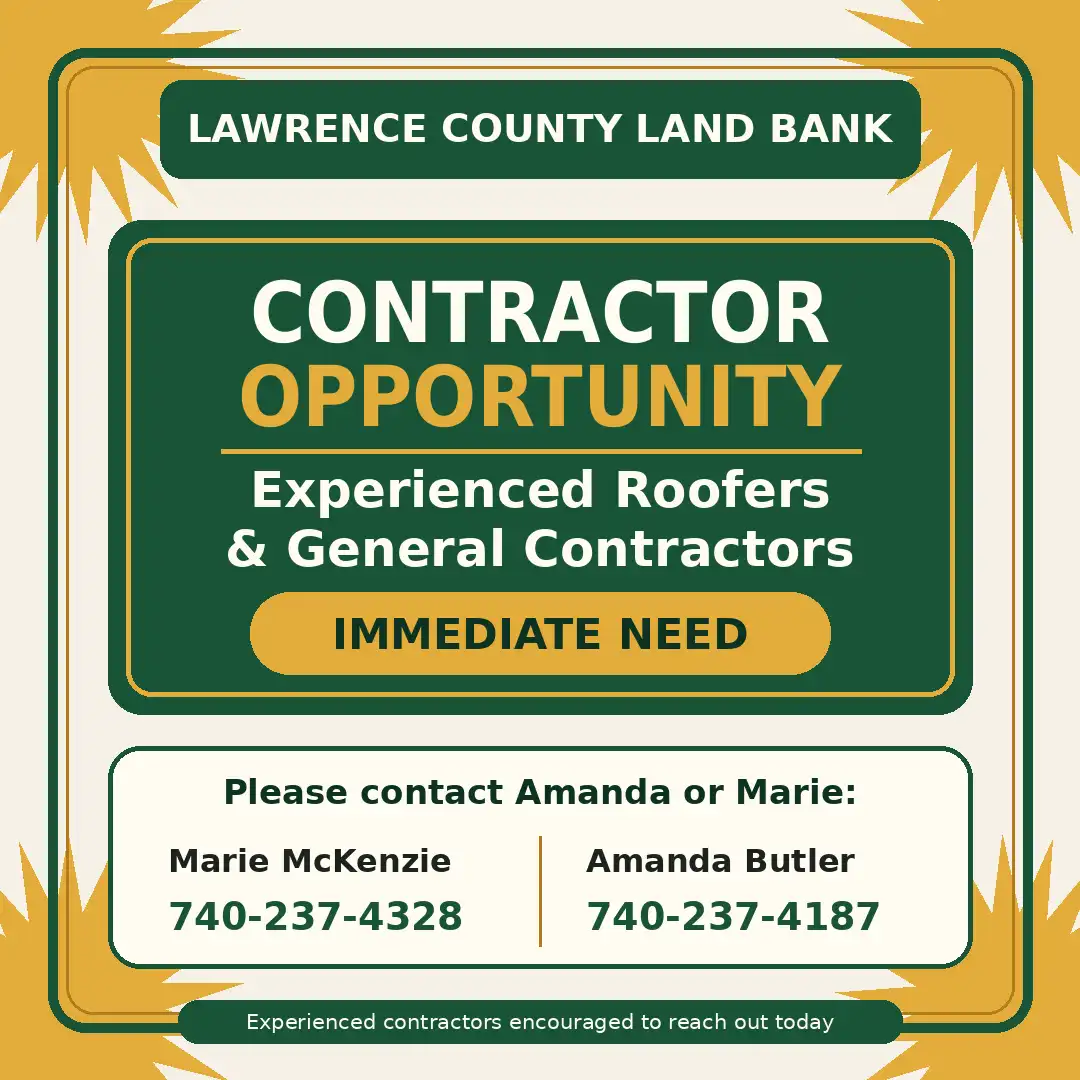 Graphic calling for general contractors and roofers.
